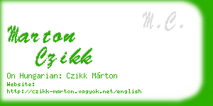marton czikk business card