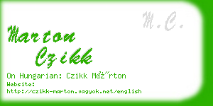 marton czikk business card